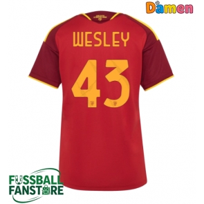 AS Roma Wesley Franca #43 Replik Heimtrikot Damen 2026-27 Kurzarm